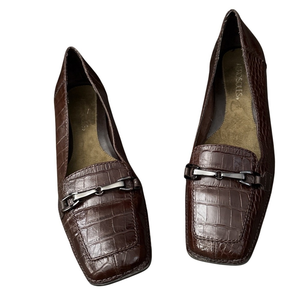Aerosoles‎ Women Brown Loafers 8.5M Minimalist Office Siren Career Academia Y2K